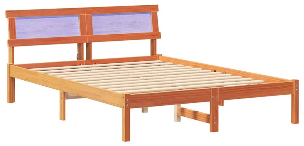 vidaXL Σκελετός Κρεβατιού Καφέ κεριού 120 x 190 cm Μασίφ ξύλο πεύκου