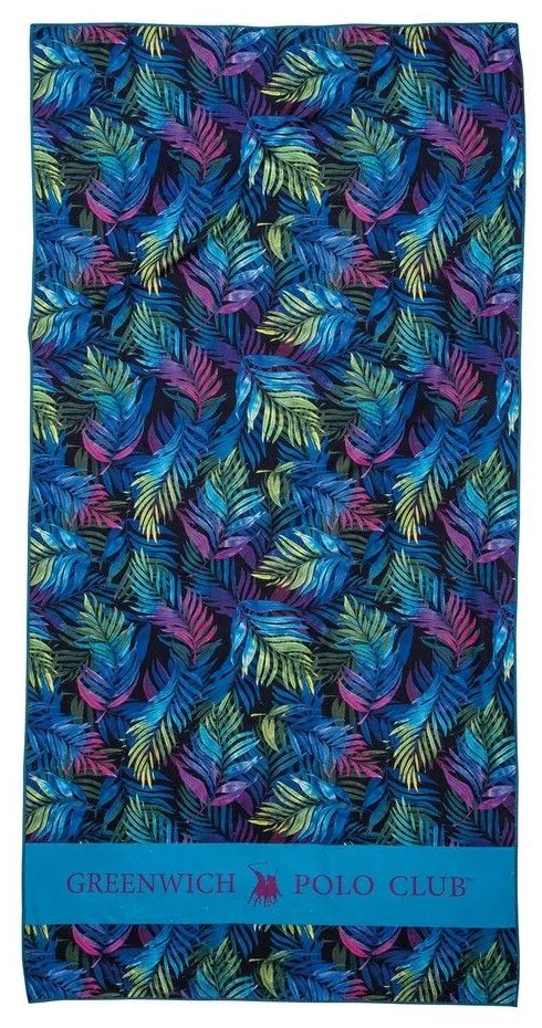 Πετσέτα Θαλάσσης 3801 Blue-Green-Fuchsia Greenwich Polo Club Beach 80x170cm Microfiber