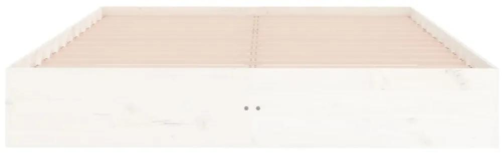 vidaXL Πλαίσιο Κρεβατιού Λευκό 140 x 200 εκ. από Μασίφ Ξύλο