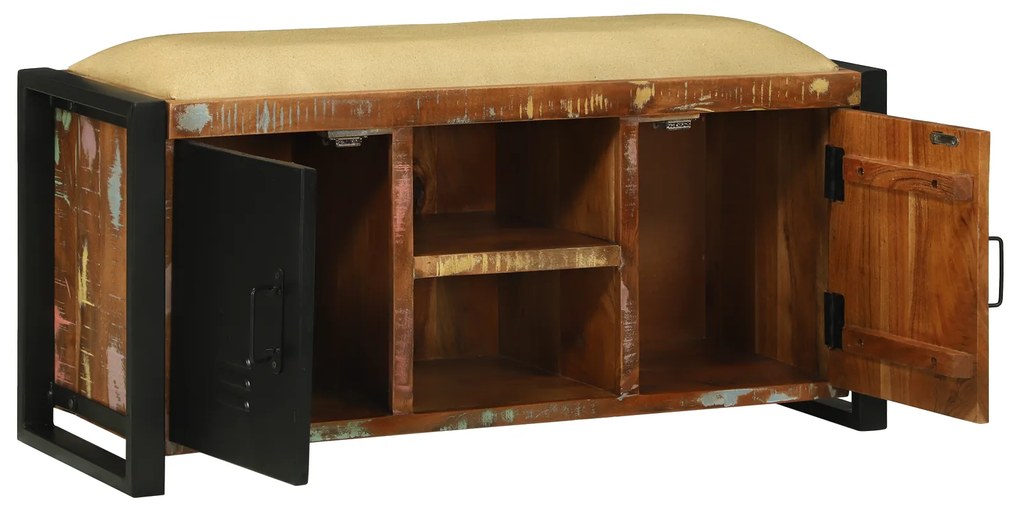 vidaXL Παγκάκι Επίπλου Πολύχρωμο 100x35x50 εκ. Στέρεο Ξύλο Ανακυκλωμένο