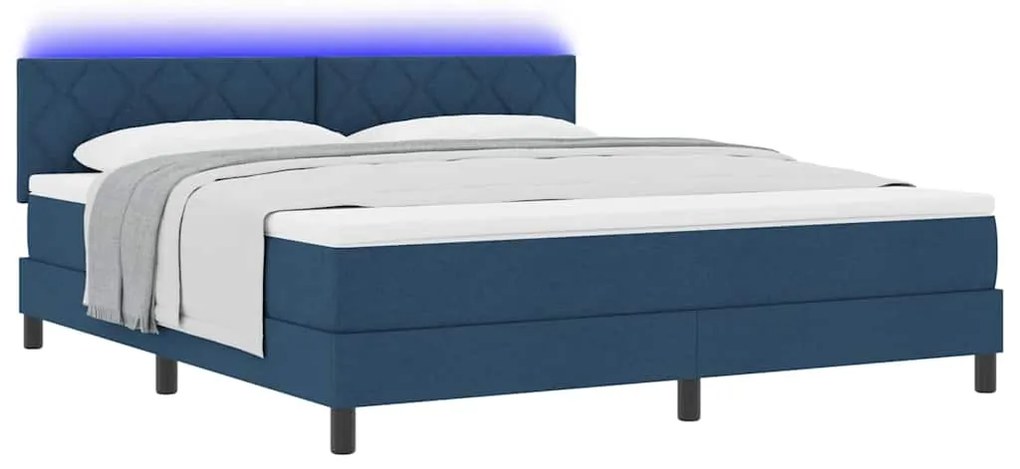 vidaXL Κρεβάτι με ελατήρια με στρώμα Μπλε 180 x 200 cm ύφασμα