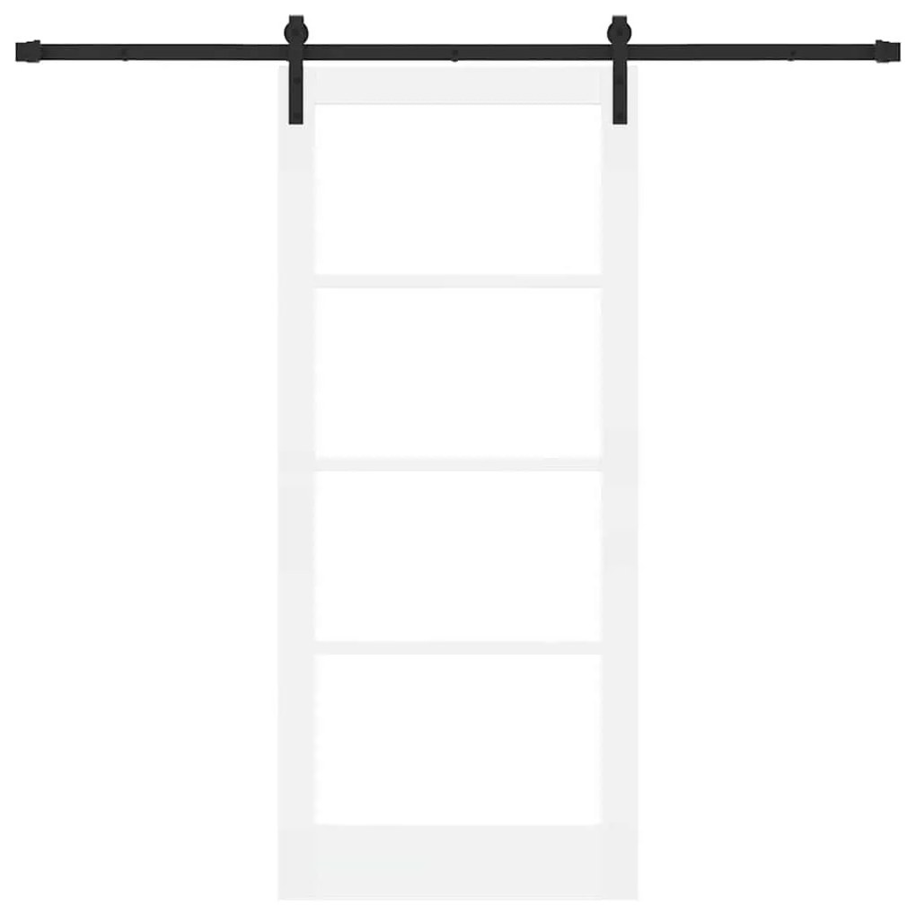 vidaXL Συρόμενη Πόρτα Λευκό 86 x 198.5 cm Ξύλο και μέταλλο