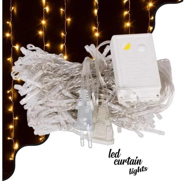 Διακοσμητική Κουρτίνα 3Χ2m 240 LED 6W 3000K Διάφανο 85800 Globostar-85800-Διάφανο 85800