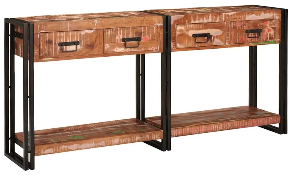 vidaXL Τραπέζια Κονσόλες με συρτάρι 2 pcs Πολύχρωμο 161 x 33 x 75 εκ