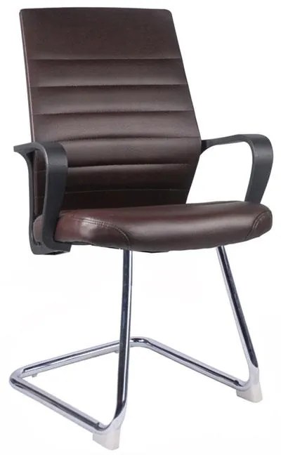 Καρέκλα Επισκέπτη 5568V Fylliana Καφέ Τεχνόδερμα 57x60x95 εκ. 57x60x95 εκ.