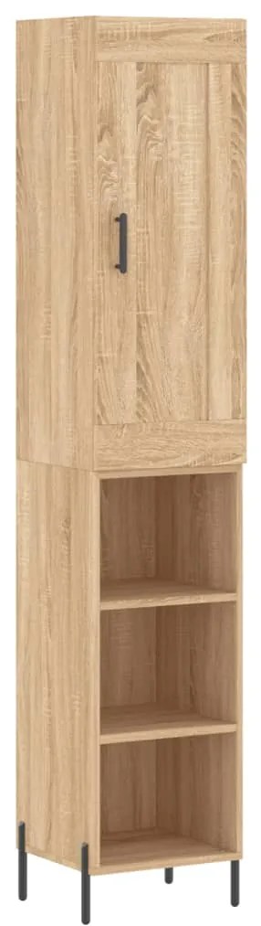 vidaXL Μπουφές Sonoma δρυς 34,5 x 34 x 180 εκ. από Επεξεργασμένο Ξύλο