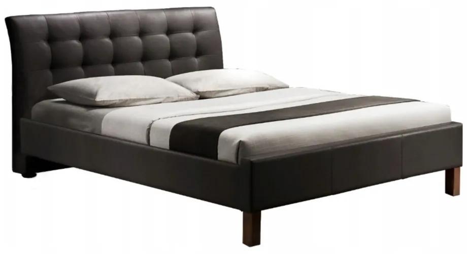 Κρεβάτι Houston 145, Διπλό, Μαύρο, 160x200, Οικολογικό δέρμα, Τάβλες για Κρεβάτι, 163x216x93cm