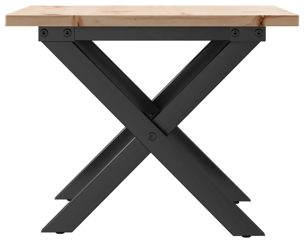 vidaXL Τραπεζάκι Σαλονιού Πλαίσιο Χ 50x50x35εκ Μασίφ Πεύκο/Ατσάλι