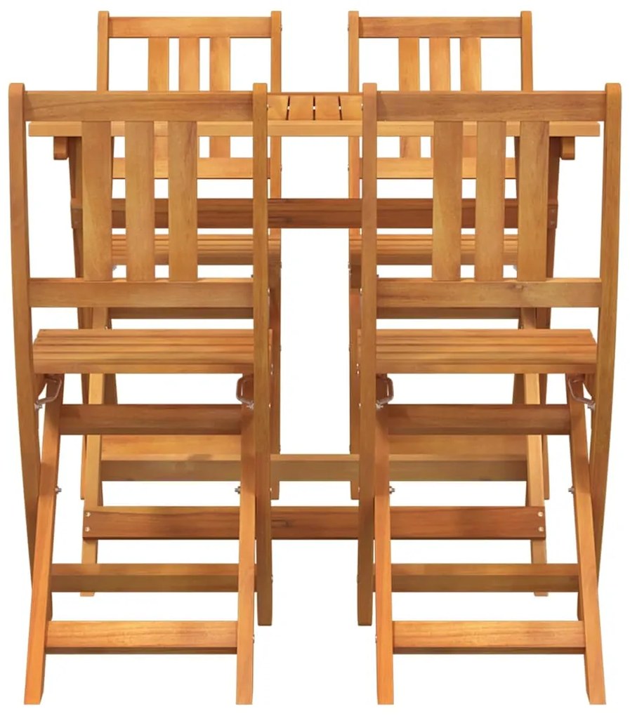 vidaXL Σετ Μπιστρό Κήπου 5 pcs Καφέ Στερεό Ξύλο Ακακίας