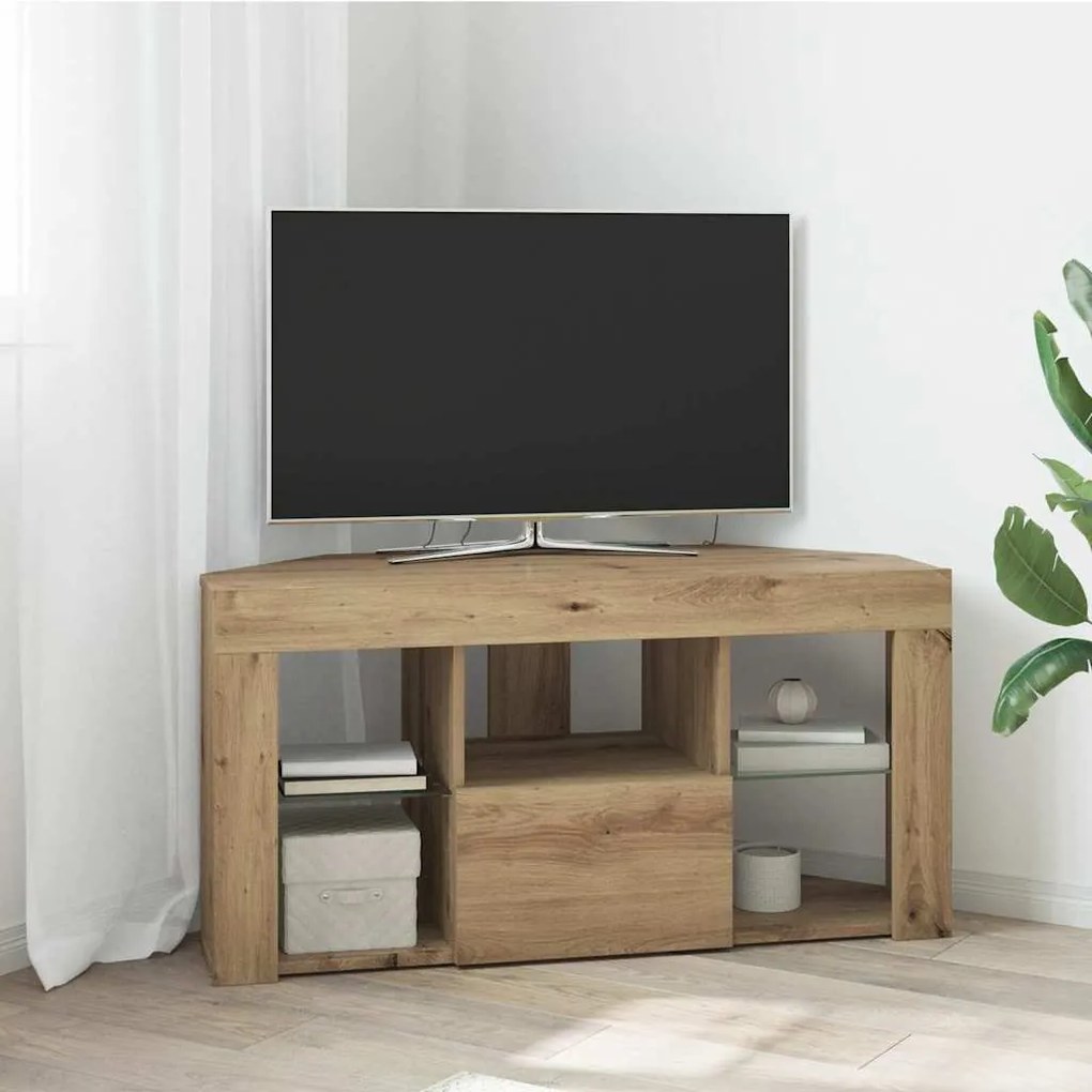 Γωνιακός LED Τηλεοπτικός Κάμπινγκ Artisan Oak 108 x 40 x 50 εκ.