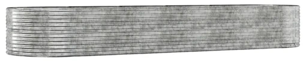 Ζαρντινιέρα Ασημί 447x140x68 εκ. Ατσάλι με Ηλεκτρ. Βαφή Πούδρας - Ασήμι