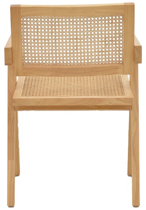 Πολυθρόνα Kalen pakoworld φυσικό rubberwood 52x59x79εκ