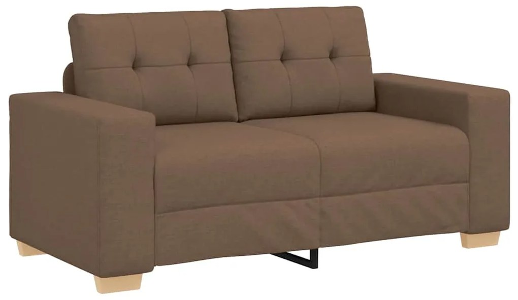 vidaXL Καναπές 3 pcs Καφέ Ύφασμα μείγματος λινών
