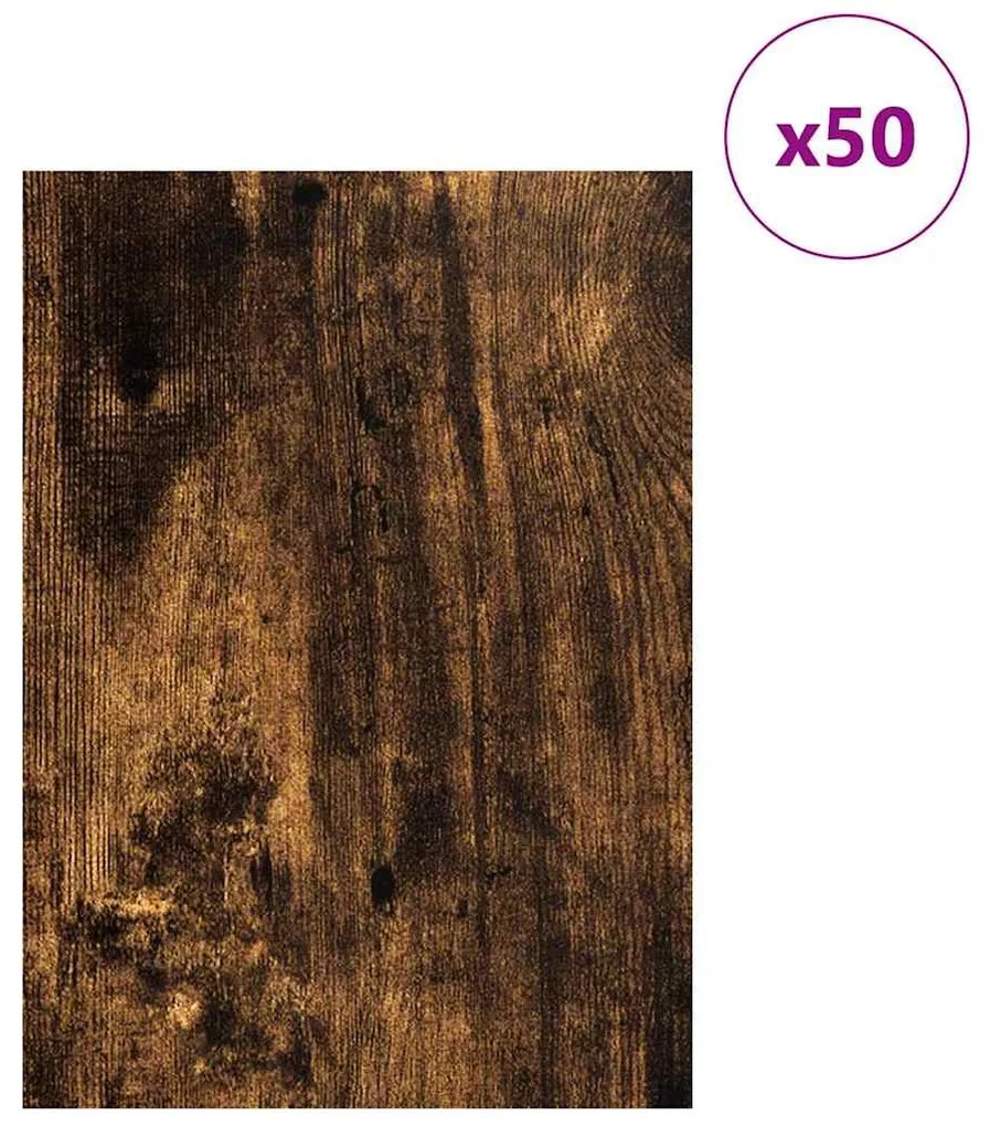 vidaXL Διακοσμητικά Πάνελ 50 pcs Καπνιστή δρυς 30 x 42 x 0.3 εκ