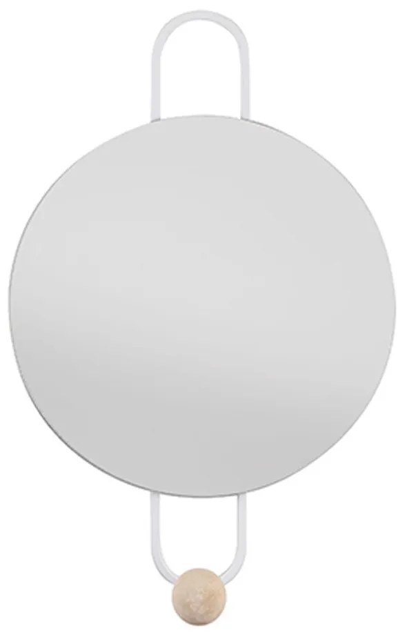 Καθρέπτης Τοίχου Με Κρεμάστρα PT3612WH Bright D.20cm White Present Time Metal, Glass