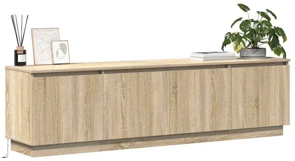 vidaXL Βιτρίνα τηλεόρασης με LED Sonoma Δρυς 180 x 38 x 49 εκ