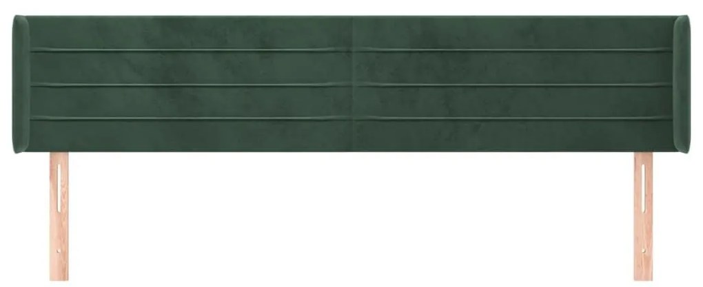 Κεφαλάρι με Πτερύγια Σκούρο Πράσινο 183x16x78/88 εκ. Βελούδινο - Πράσινο
