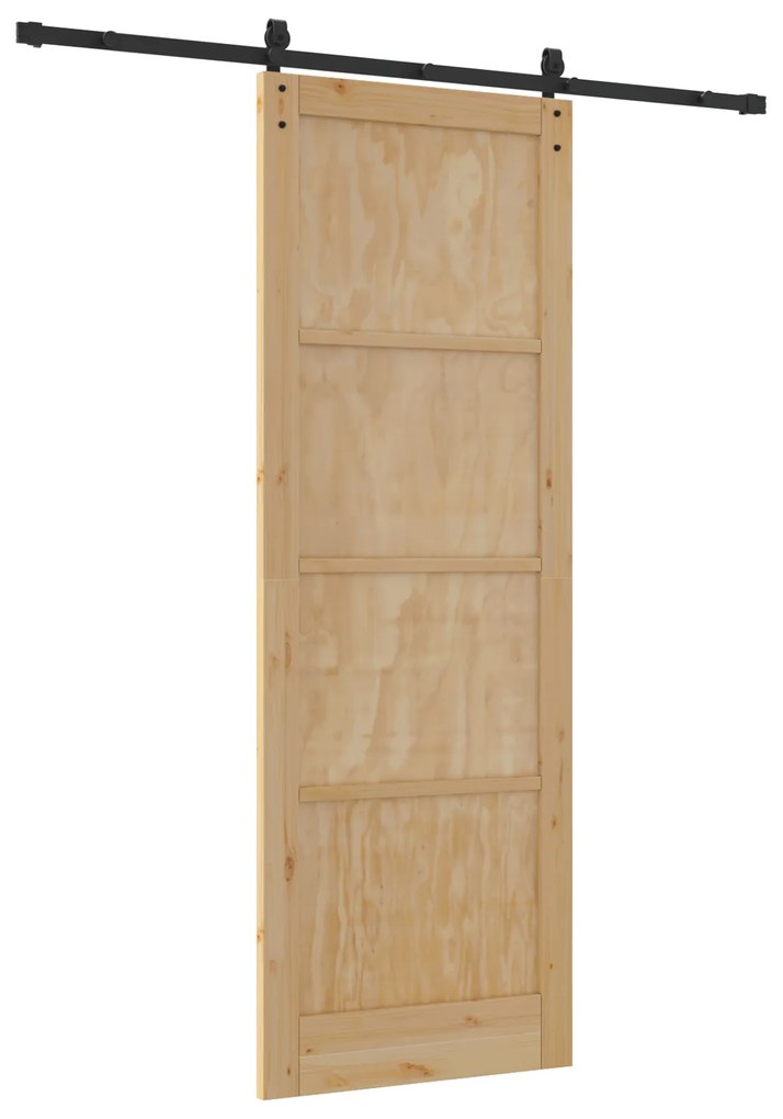 vidaXL Συρόμενη Πόρτα με Σετ Συναρμολόγησης 83x232 cm Συμπαγές Ξύλο Πεύκου