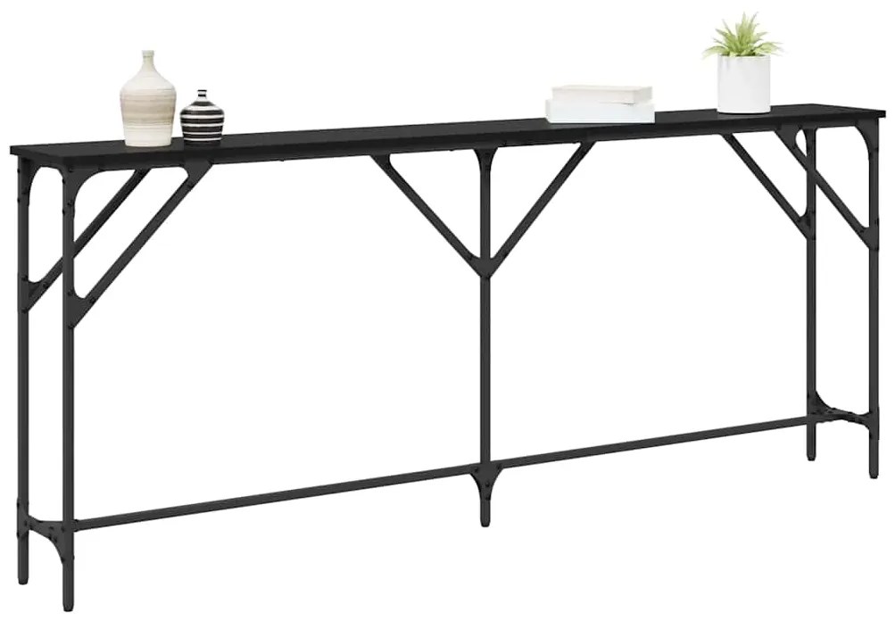 vidaXL Τραπέζι κονσόλας Μαύρη δρυς 180 x 23 x 75 cm