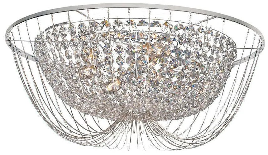 Φωτιστικό Οροφής - Πλαφονιέρα I-Vienna-PL60 CR Chrome Luce Ambiente Design Κρύσταλλο,Μέταλλο