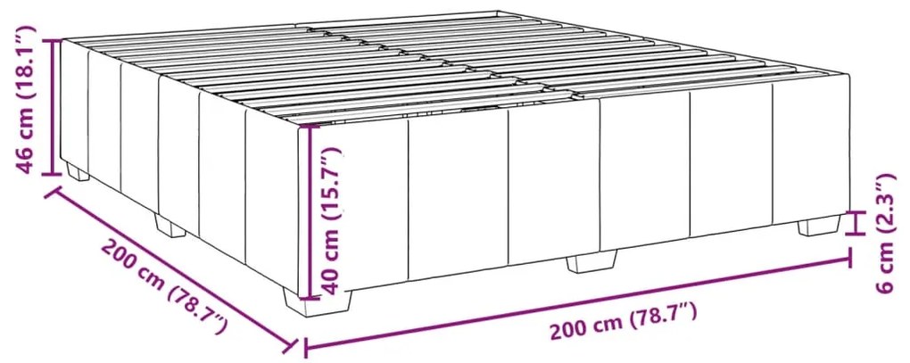 Σκελετός Κρεβατιού Χωρίς Στρώμα Μπλε 200x200 εκ.Υφασμάτινο - Μπλε