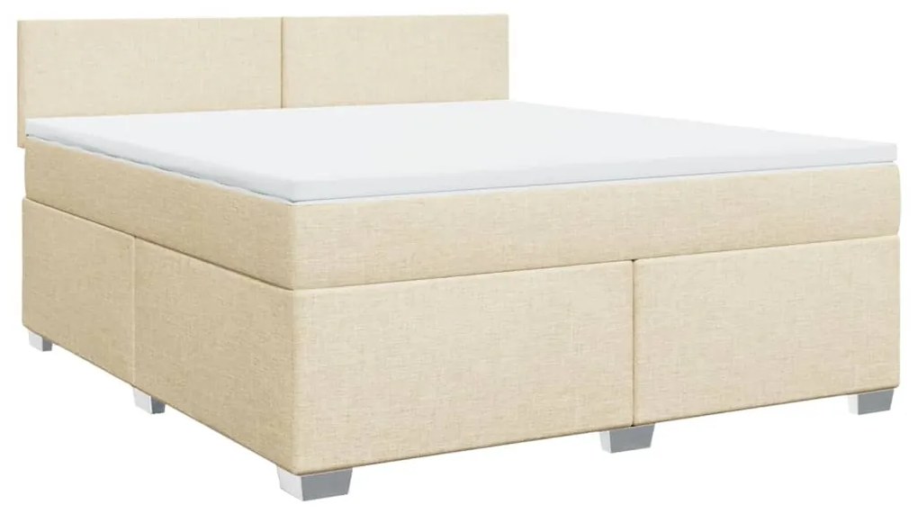 ΚΡΕΒΑΤΙ BOXSPRING ΜΕ ΣΤΡΩΜΑ ΚΡΕΜ 180X200 ΕΚ. ΥΦΑΣΜΑΤΙΝΟ 3288265