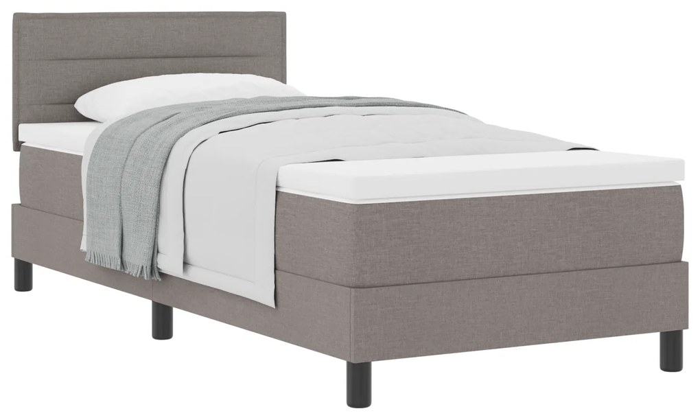 vidaXL Box Spring Κρεβάτι με Στρώμα Γκρι 100x200 εκ. Ύφασμα