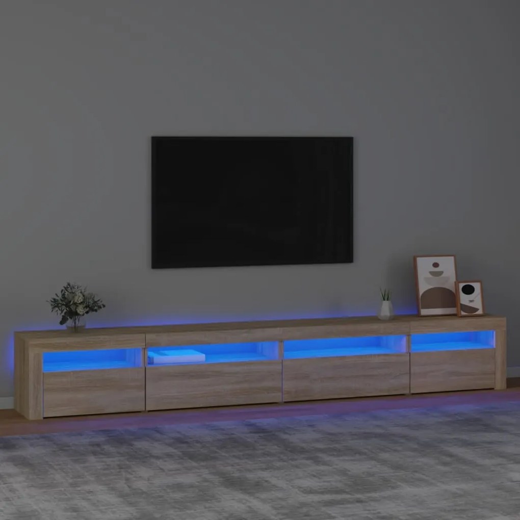 Έπιπλο Τηλεόρασης με LED Sonoma Δρυς 270x35x40 εκ.