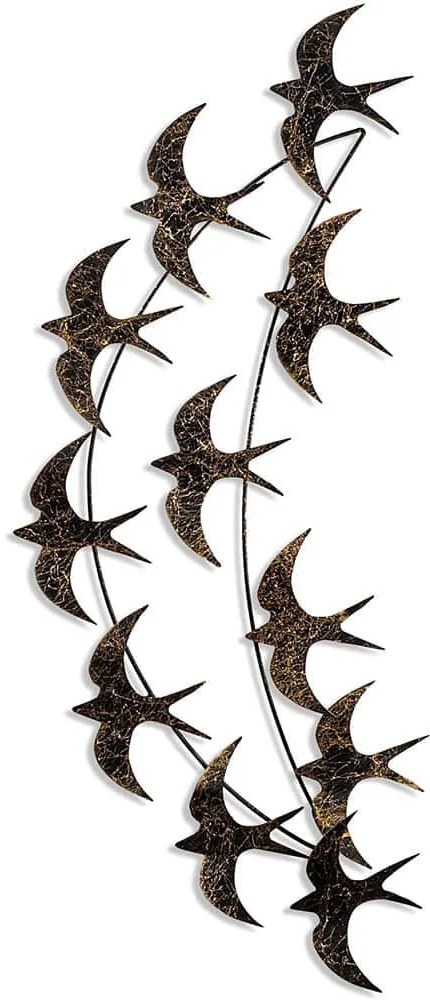 Διακοσμητικό Τοίχου Flight 891TNL3281 50x5x100cm Black-Gold Wallity Μέταλλο