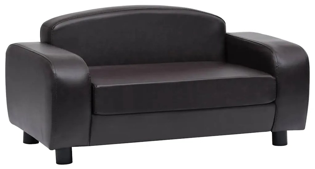 vidaXL Καναπές-Κρεβάτι Σκύλου Καφέ 80x50x40 εκ. από Συνθετικό Δέρμα