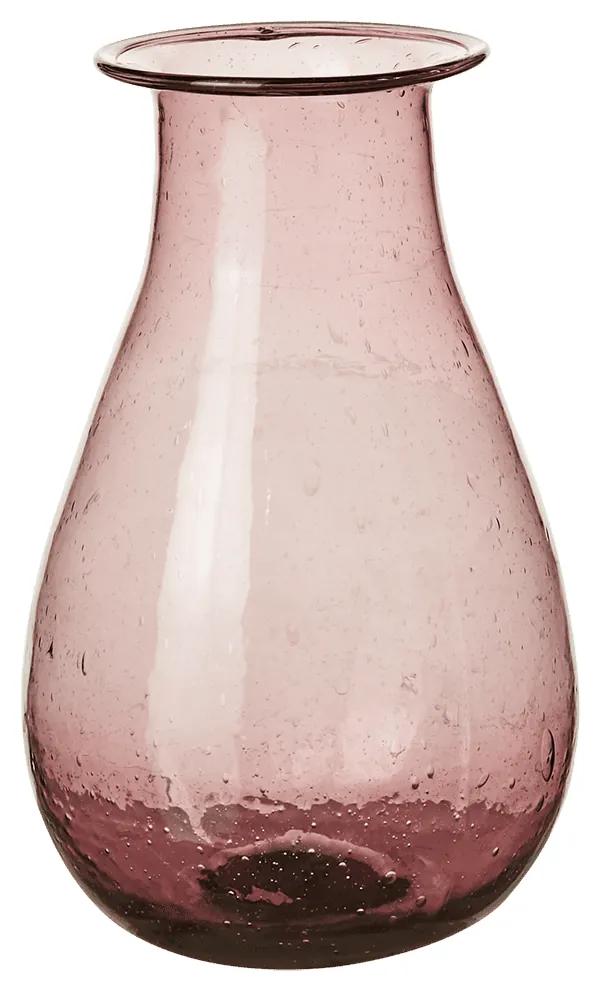 Violetta βάζο γυάλινο ροζ 11x18εκ.