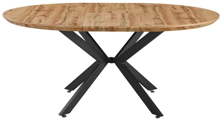 Τραπέζι επεκτεινόμενο Edina pakoworld mdf σε sonoma απόχρωση με μαύρα μεταλλικά πόδια 130-170x130x75εκ (1 τεμάχια)
