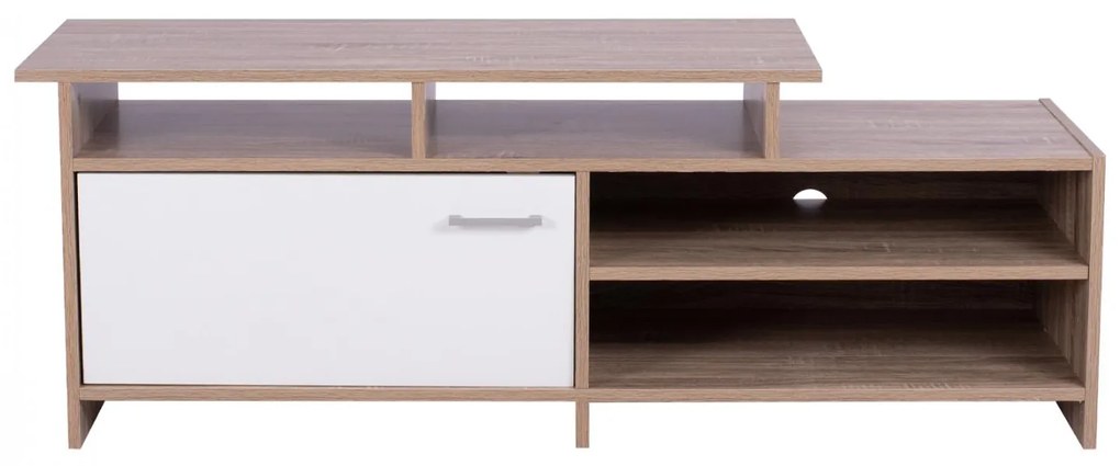 Έπιπλο τηλεόρασης SCOTT Μελαμίνη Sonoma - Λευκό 123x39.5x45.5Yεκ. 123x39.5x45.5 εκ.