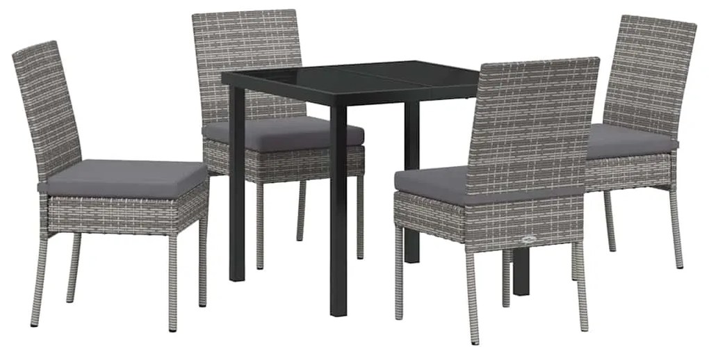 vidaXL Σέτ φαγητού για κήπο 5 pcs Γκρι Χάλυβας με επίστρωση πούδρας