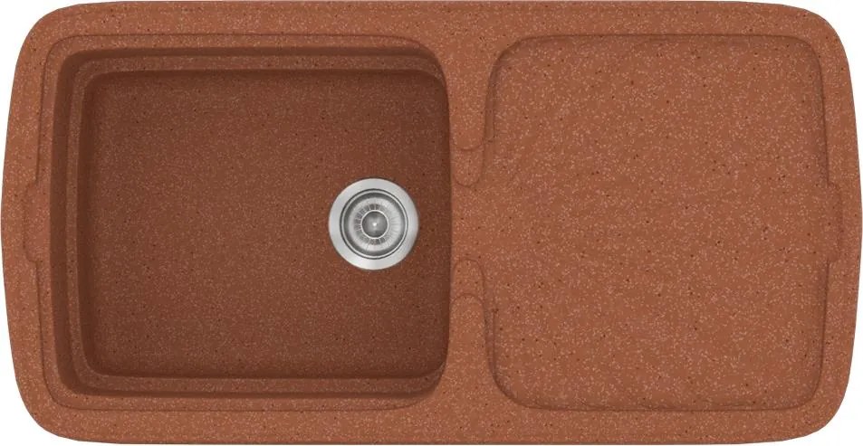 Νεροχύτης Κουζίνας Sanitec Classic 306 Ένθετος 97x51 εκ. - Granite Terracotta