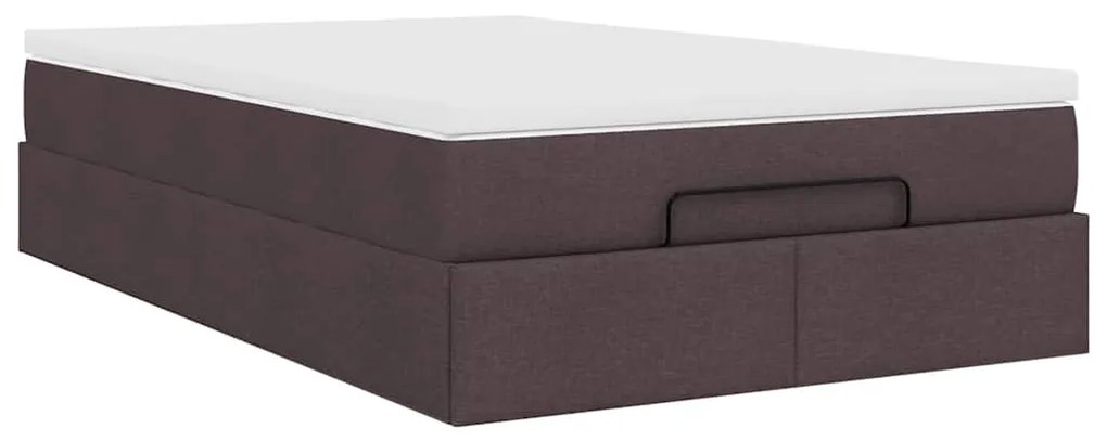 Οθωμανικό κρεβάτι με στρώμα Σκούρο καφέ 120x190 cm Ύφασμα 3311095
