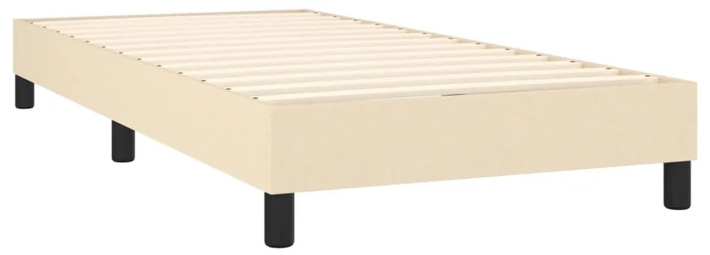vidaXL Κρεβάτι Boxspring με Στρώμα &amp; LED Κρεμ 100x200 εκ. Υφασμάτινο