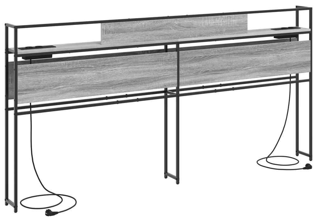 vidaXL Κεφαλάρι Αποθήκης Γκρι sonoma 180 cm Επεξεργασμένο ξύλο