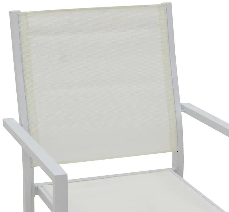 Καρέκλα κήπου Zacreta αλουμίνιο - textilene λευκό 61x56,5x87,5 εκ. 61x56.5x87.5 εκ.