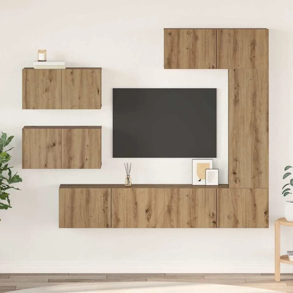 vidaXL Σετ επίπλου τηλεόρασης 6 pcs artisan δρυς 30.5 x 30 x 90 cm