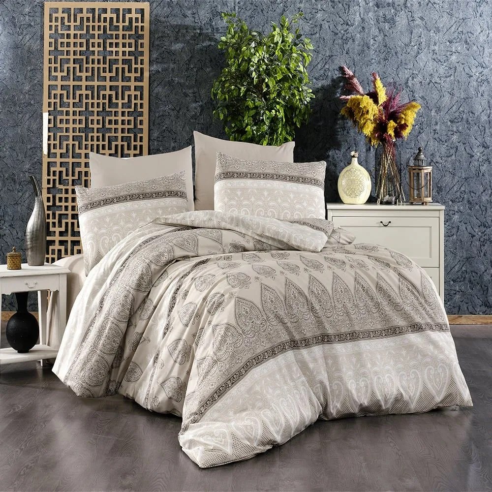 Σεντόνια Ηλέκτρα 361 (Σετ 4τμχ) Beige DimCol King Size 240x270cm Βαμβάκι-Πολυέστερ