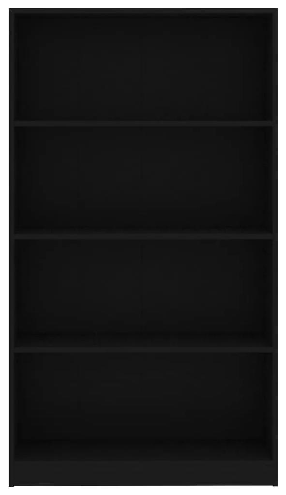 vidaXL Βιβλιοθήκη με 4 Ράφια Μαύρη 80 x 24 x 142 εκ. από Μοριοσανίδα