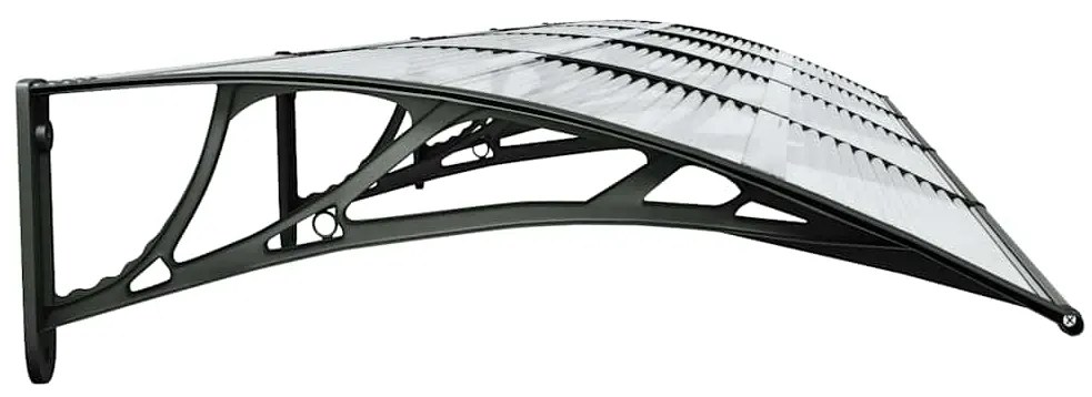 vidaXL Στέγαστρο Πόρτας Μαύρο & Διαφανές 400 x 75 εκ από Πολυκαρβονικό