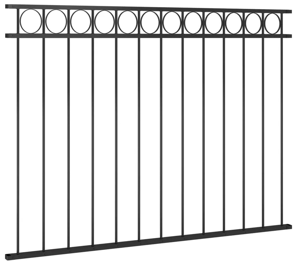 vidaXL Πάνελ Περίφραξης Ατσάλινο Μαύρο 1,7x1,2 μ.