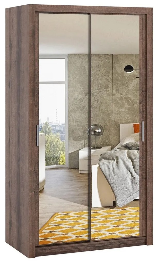 Ντουλάπα Providence G104, Monastery δρυς, 215x120x62cm, 127 kg, Πόρτες ντουλάπας: Ολίσθηση, Αριθμός ραφιών: 5, Αριθμός ραφιών: 5 | Epipla1.gr