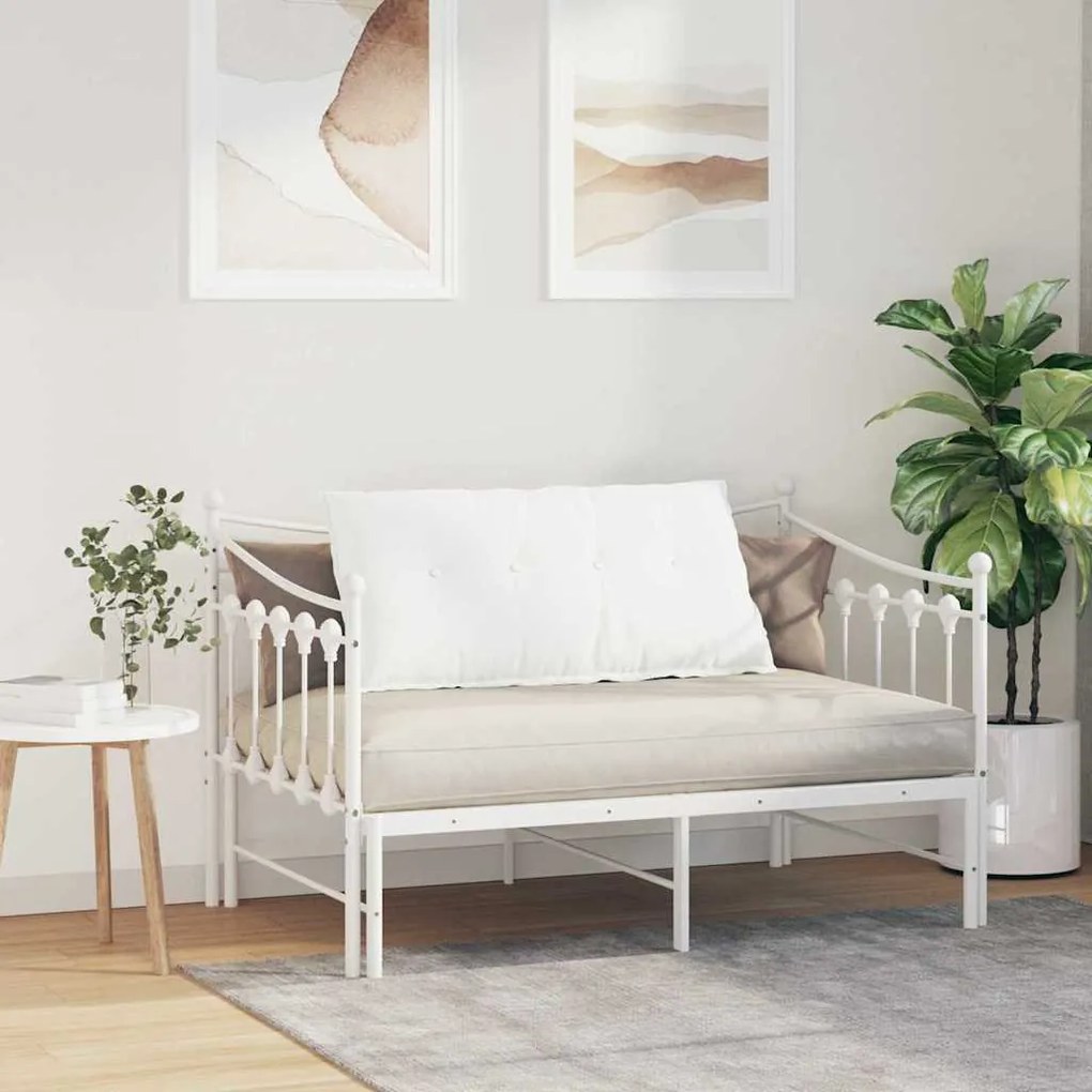 vidaXL Μαξιλάρι Πλάτης Λευκό 100 x 19 x 50 εκ ύφασμα