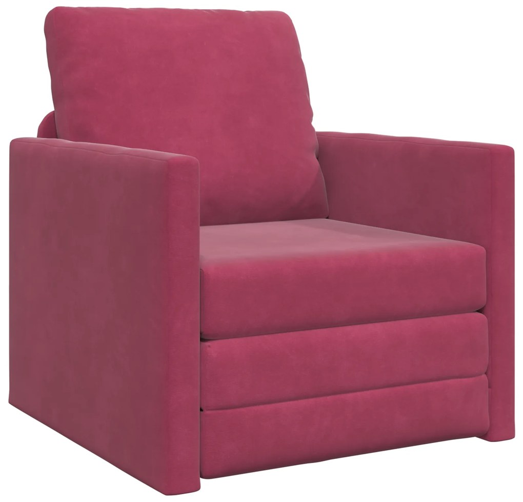 vidaXL Sofa Κρεβάτι 2 σε 1  Κρασιού Κόκκινο 74x77x81 εκ. Βαμβακερό