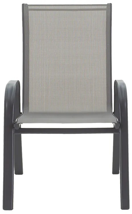 Πολυθρόνα Calan pakoworld στοιβαζόμενη μέταλλο ανθρακί-textilene ανθρακί 54x74x91εκ