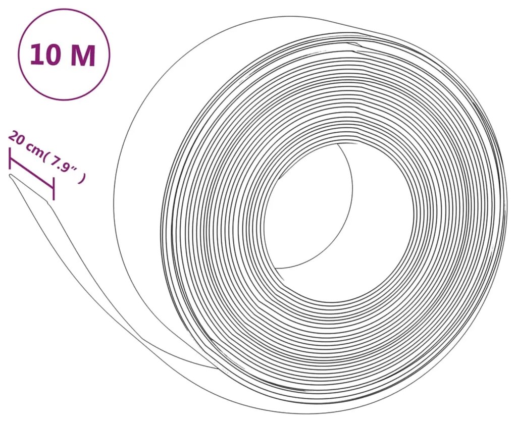 vidaXL Μπορντούρα Κήπου Γκρι 10 μ. 20 εκ. από Πολυαιθυλένιο