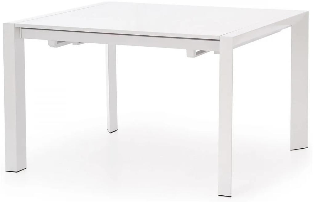 Τραπέζι Houston 124, Γυαλιστερό λευκό, 76x80x130cm, Επιμήκυνση, Ινοσανίδες μέσης πυκνότητας, Μέταλλο